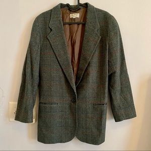Vintage LL Bean women’s green wool blend tweed blazer